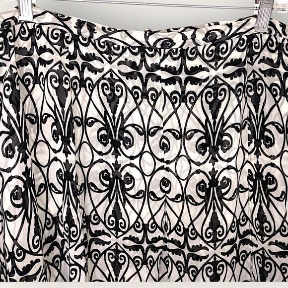 Talbots Skirt Womens Sz 14 Petite Silk Blk White Layers Streamers Chiffon Vtg 90 - Picture 3 of 12
